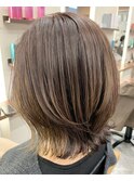 くびれ外ハネボブ×ベージュ