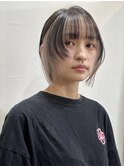 ウルフボブ×フェイスレイヤーホワイトベージュ