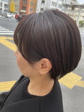 アオゾラヘアー フジサキグウ(AOZORA HAIR FUJISAKIGU) 丸みショート チョコレートカラー 大人女性にオススメ 20代30代