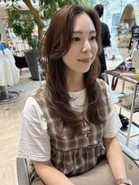 オブ ヘアー 自由が丘 ウエスト(Of HAIR WEST)&nbsp;オリーブベージュ　韓国レイヤー　ミディアムレイヤー