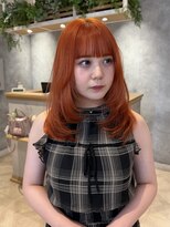 ラボヌールヘアー オリビエ 北千住店(La Bonheur hair Olivier)&nbsp;ブリーチ1回オレンジカラー／レイヤーカット【吉田 愛里】