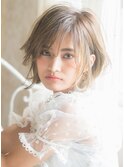 《juQ 日吉店》明るい白髪染め☆ナチュラルボブ
