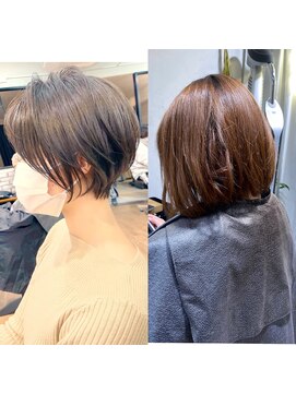 マグ ギンザ(mag ginza) アッシュベージュ/前髪長めショートボブ/ クールショート/柴
