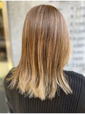 【脱白髪染めハイライト】前上がりバレイヤージュ