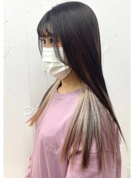 ヴェイン 渋谷(vain) インナーホワイトベージュロングヘア