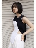 簡単スタイリング ラフな丸みボブ