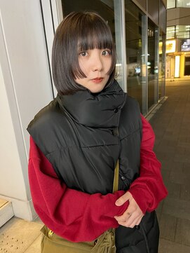 カフ(CAF) CAF/松本/顔まわりカット/ボブ/ダークアッシュ/大阪/心斎橋