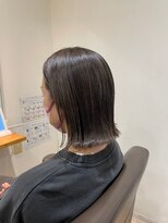 ヘアショップ エヌアンドエー 久喜菖蒲店(hair shop N&A) クールなオールバック外ハネミディアムボブ/髪質改善ケアカラー