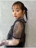 三軒茶屋_レディース_ロング_ヘアアレンジ_ヘアセット_リボン_
