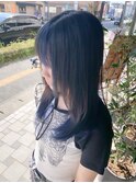 インナーカラー×ネイビーブルー