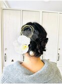 編み込みシニヨン
