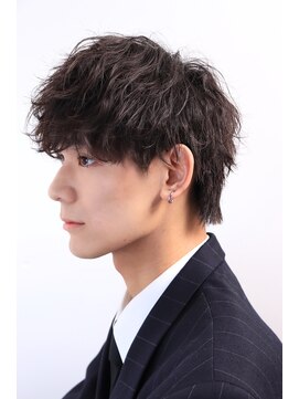 ネイビー(NAVY) ゆるふわウェーブパーマ マッシュ