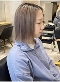花田/ボブ/切りっぱなしボブ/グレージュ/ブリーチ/下北沢