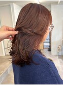 レッドブラウンこっくりカラー＊ブリーチなし暖色カラー/明大前