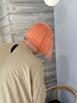 ヲタク(wotaku.)&nbsp;オレンジカラーハイトーンカラーケアブリーチミニボブ暖色カラー