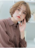 フレンチカジュアルくせ毛風波巻きボブパーマh4越谷20代30代40代