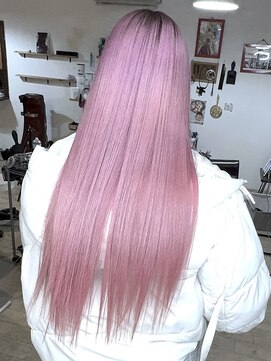 ブレイズヘアー(BLAZEhair) 【透明感バツグン】黒染め落とし×ホワイトピンク×ブリーチ2回