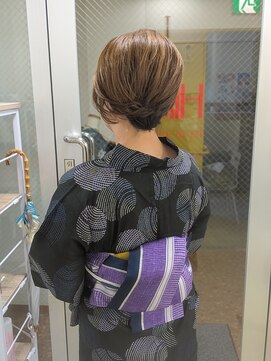 ヒデ美容室 ショート~アップスタイル風アレンジ