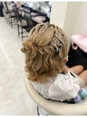 ハーフアップ/お呼ばれヘア/おだんごヘア