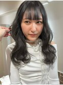 暗髪×波巻き