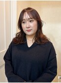 warmブラウンカラー/顔周りカット/韓国巻き