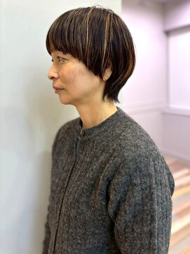 アトリエ タキ(atelier.taki) ハイライト 大人ボブ 顔周りレイヤー 白髪ぼかし 30代