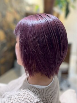 ヘアリゾート粋 リマ 銀座店(lima) ブリーチカラー/パープルカラー/ミディアムボブ