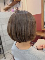 ルーファス 恵比寿 渋谷(Ruufus)&nbsp;40代50代大人ショートボブ/恵比寿渋谷/白髪ぼかしハイライト2606