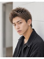 MEN's Baguz MEN'Sカット/ MEN'Sパーマ/ MEN'Sカラー ブラウン束感レイヤーアップバングメンズショート