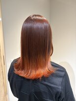 アロッタ 池袋(alotta)&nbsp;オレンジブラウン×毛先オレンジ/グラデーションカラー/外ハネ