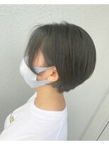 カプア 仙台駅前店(Kapua)&nbsp;オリーブグレージュ×カーキグリーン/丸みボブ/ショートマッシュ