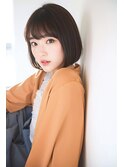 20代~40代小顔ショートボブブラウン耳掛け