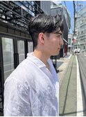 メンズニュアンスパーマセンターパートメンズスパイラルパーマ