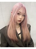 10代20代30代40代韓国風レイヤーピンク裾カラーエンドカラー