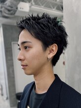 ◆スパイキーショート◆[メンズヘア/センターパート/ニュアンスパーマ/スパイラルパーマ]