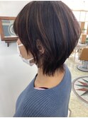 髪質改善カラー★ハイライトグレージュ白髪染めウルフカット