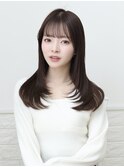 黒髪小顔前髪ワンカールレイヤーカット