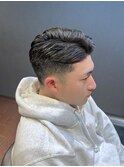 ビジネスツーブロック ベリーショート 七三オールバック