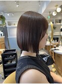 イメチェン外ハネボブ美髪ワイドバングミディアム縮毛矯正ボブ