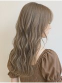 大人可愛い美髪ウエーブセミロングミルクティー20代30代40代