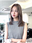 ミルクティーグレージュ/ハイトーンカラー/透明感カラー/韓国