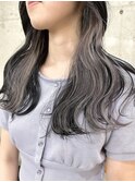 仕事や学校で結んで隠せるインナーカラーグレージュx髪質改善