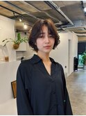 ショートボブ/ミニボブ/ニュアンスパーマ/顔周りカット/20代30代