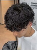 横浜西口メンズパーマツイスパシャドウパーマ波巻きパーマ30代◆