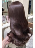 ココアブラウンショコラボルドーカラーワインレッド髪質改善