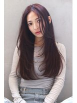 ロゼ 甲子園口(Rose)&nbsp;【ROSE】レイヤーカット＿センターパート＿艶ピンクブラウン