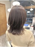 ナチュラルグレージュ×ミディアムレイヤー