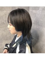 トーン バイ キャラ 池袋(TONE by Chara) 襟足ブルーのウルフカット/ケアブリーチ【池袋美容室】