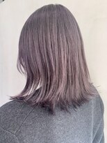 ラベンダーグレー_ローライトスリークボブ厚めバング_ba288043