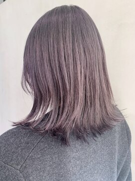 アルバム 銀座(ALBUM GINZA) ラベンダーグレー_ローライトスリークボブ厚めバング_ba288043